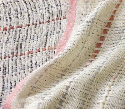 Cream cotton & silk scarf by Fay Hankins
�56